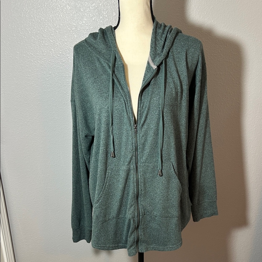 Maurices Heather Green Zip Up Hoodie